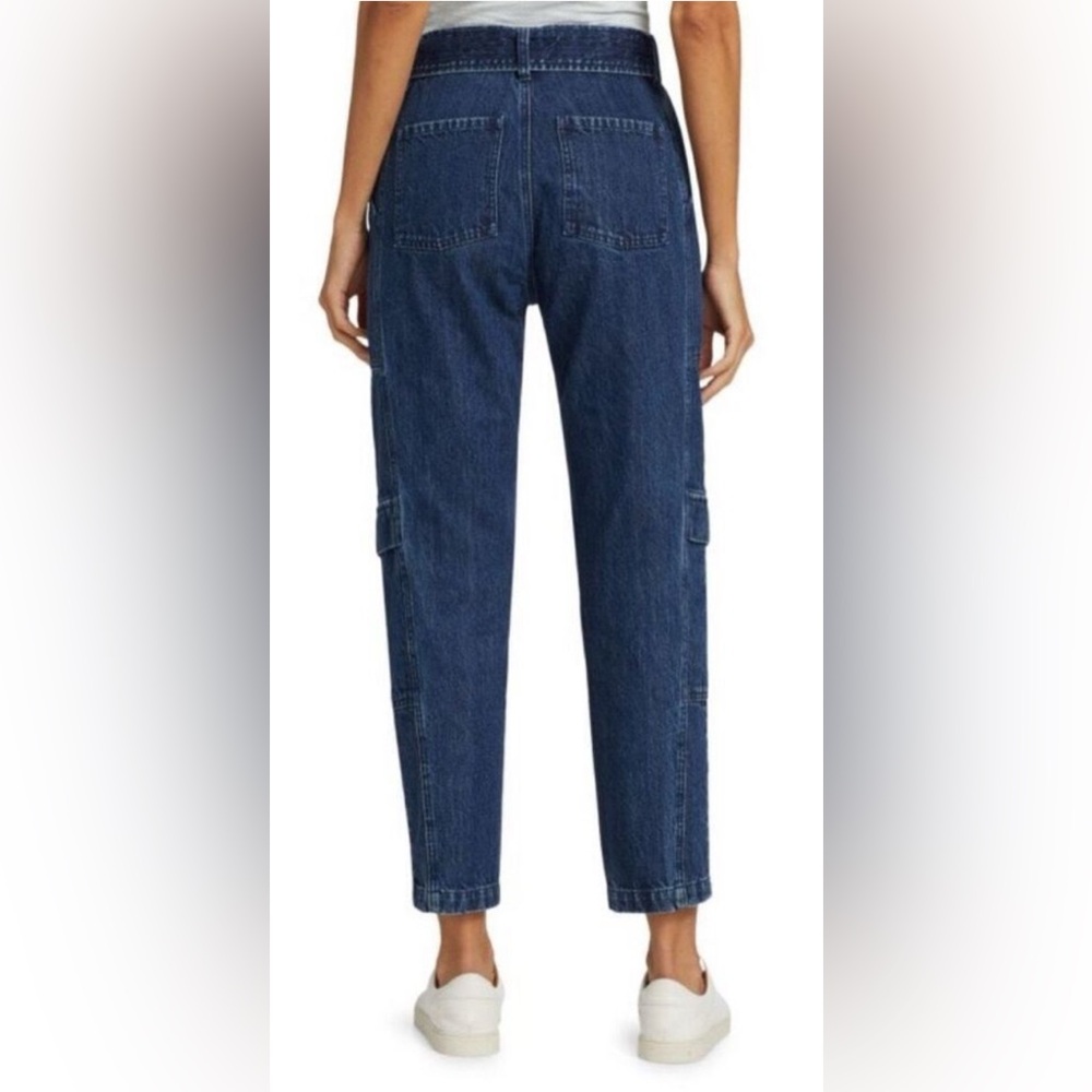 J BRAND Athena Cropped Paperbag Jeans Utility Cargo Blue Denim Pants Size 27 - Picture 2 of 15